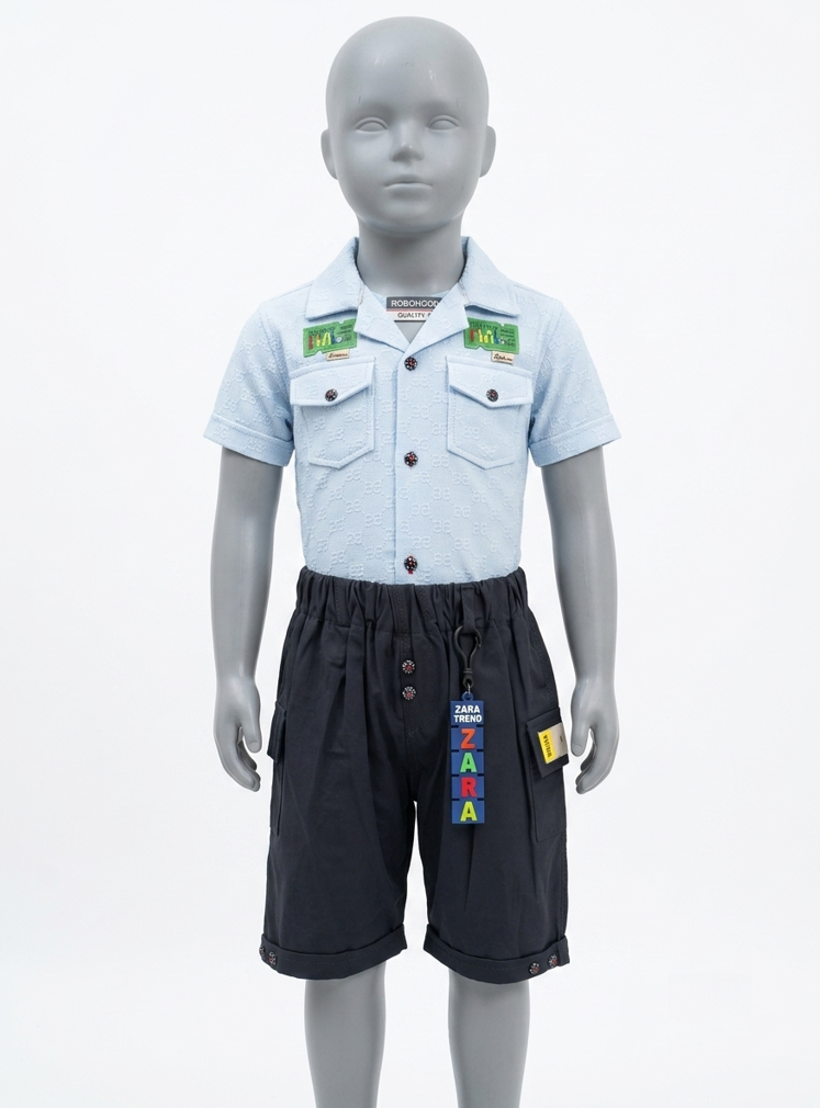 Sky Blue Casual Cargo Co-ord Set