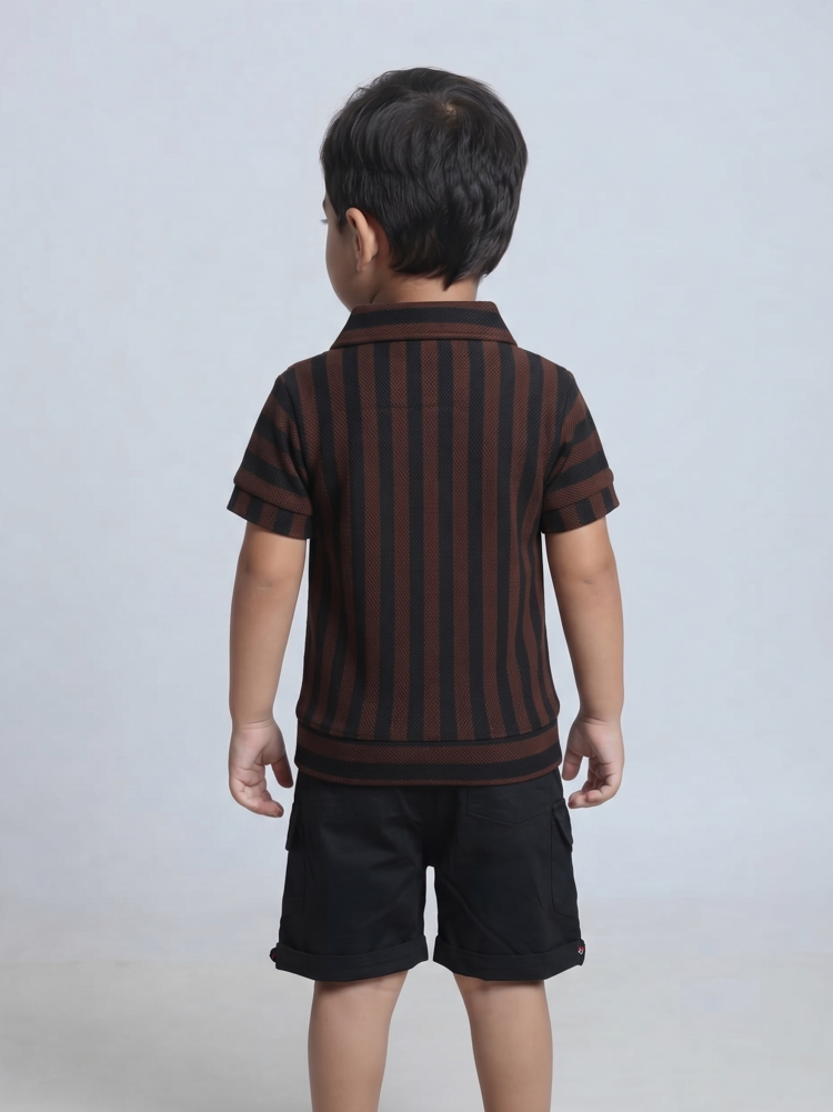 Classic Brown Vertical Stripe Summer Outfit
