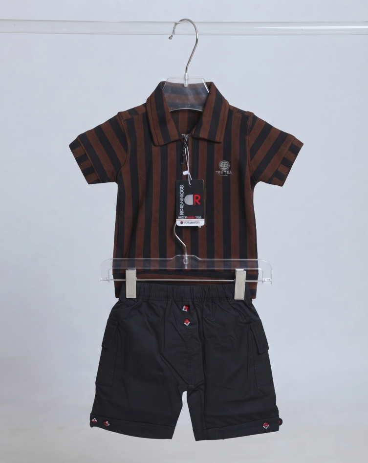 Classic Brown Vertical Stripe Summer Outfit